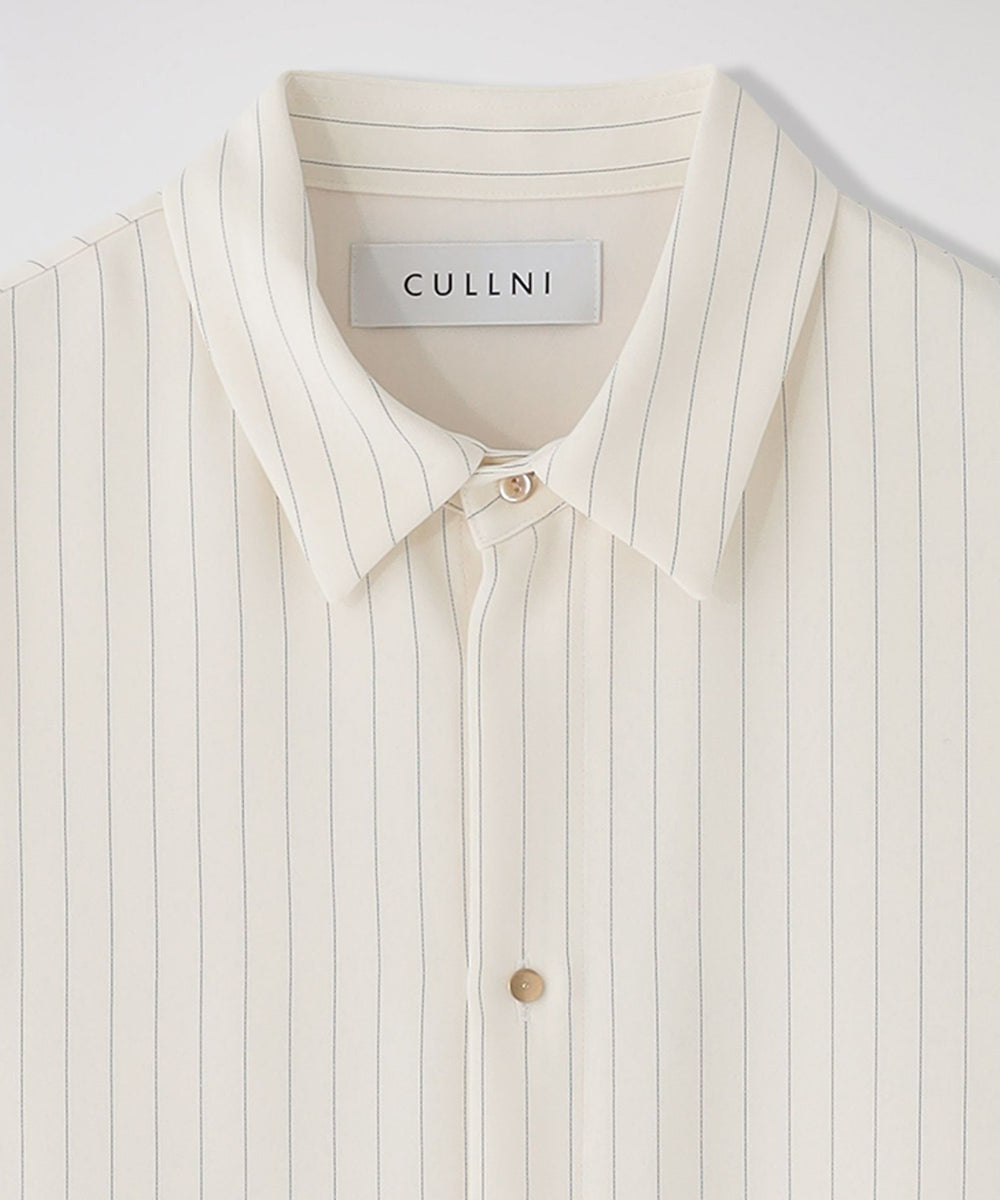 CULLNI】ストライプシャツ Asymmetrical Stripe Shirt 23-AW-013