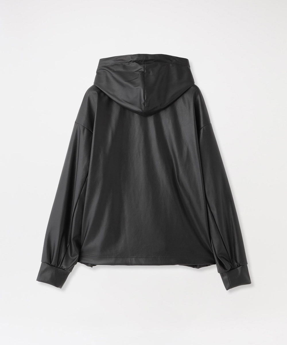 CULLNI/クルニ】ブルゾン Faux Leather Dot Button Hoodie Blouson 24