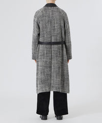 ロービングヘリンボン ベルテッド ステンカラーウールコート(コート