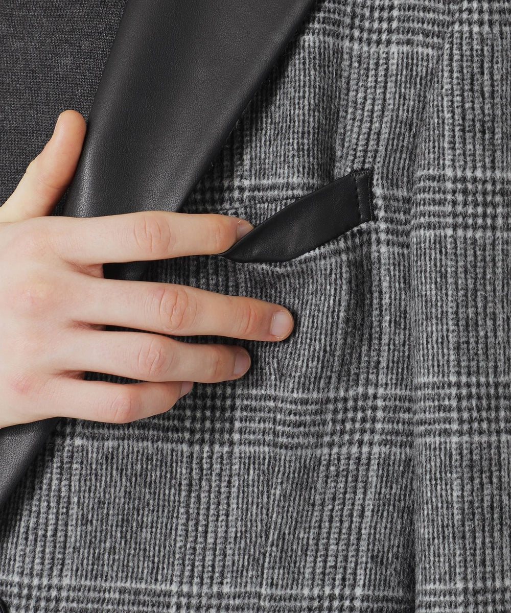 Safari12月号掲載】シンセティックレザーコンビ グレンチェック