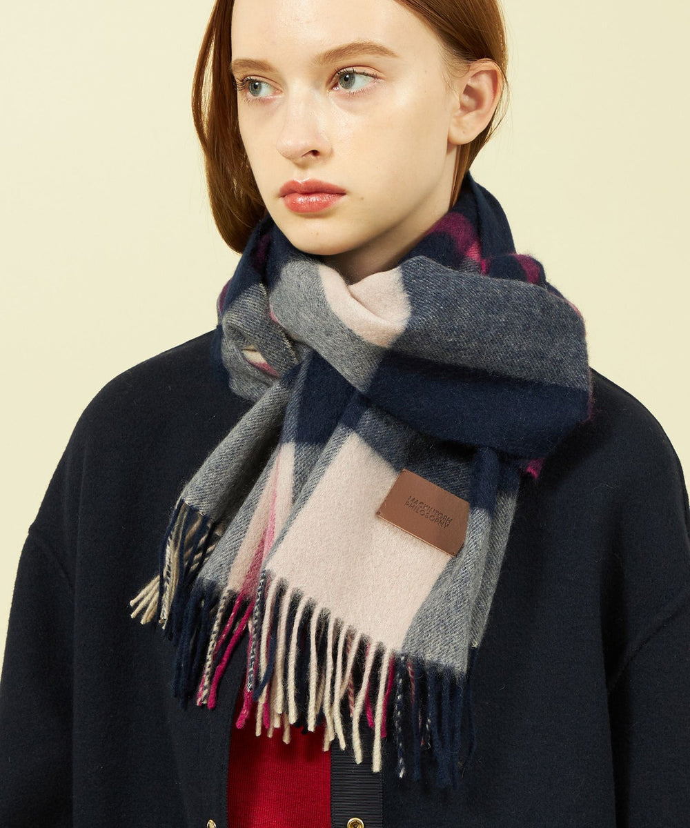 ウォッシャブルカシミヤブロックマフラー(マフラー・ストール