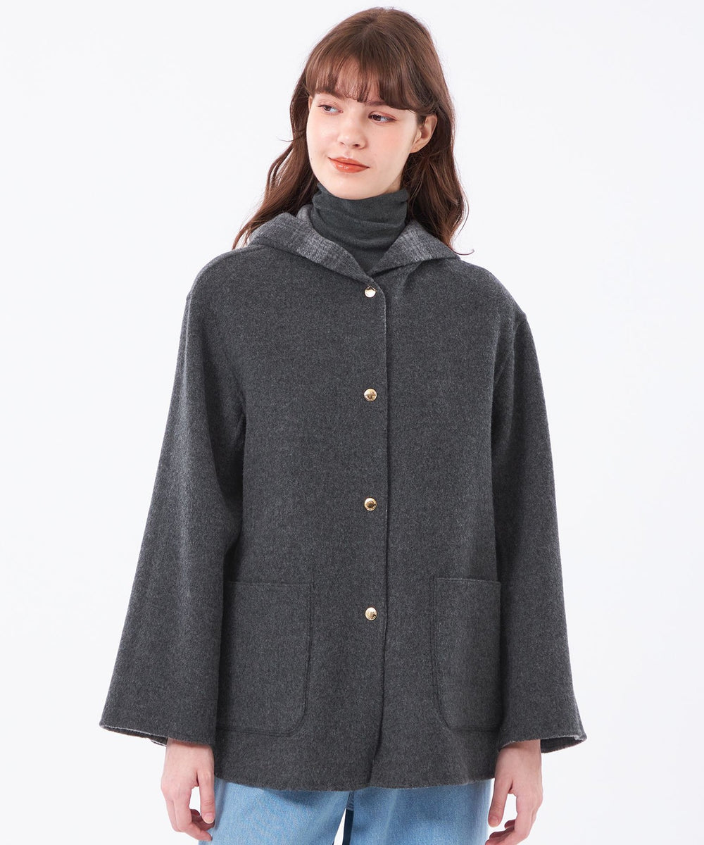 WEB&一部店舗限定】ウールリバーミドルフードコート(コート