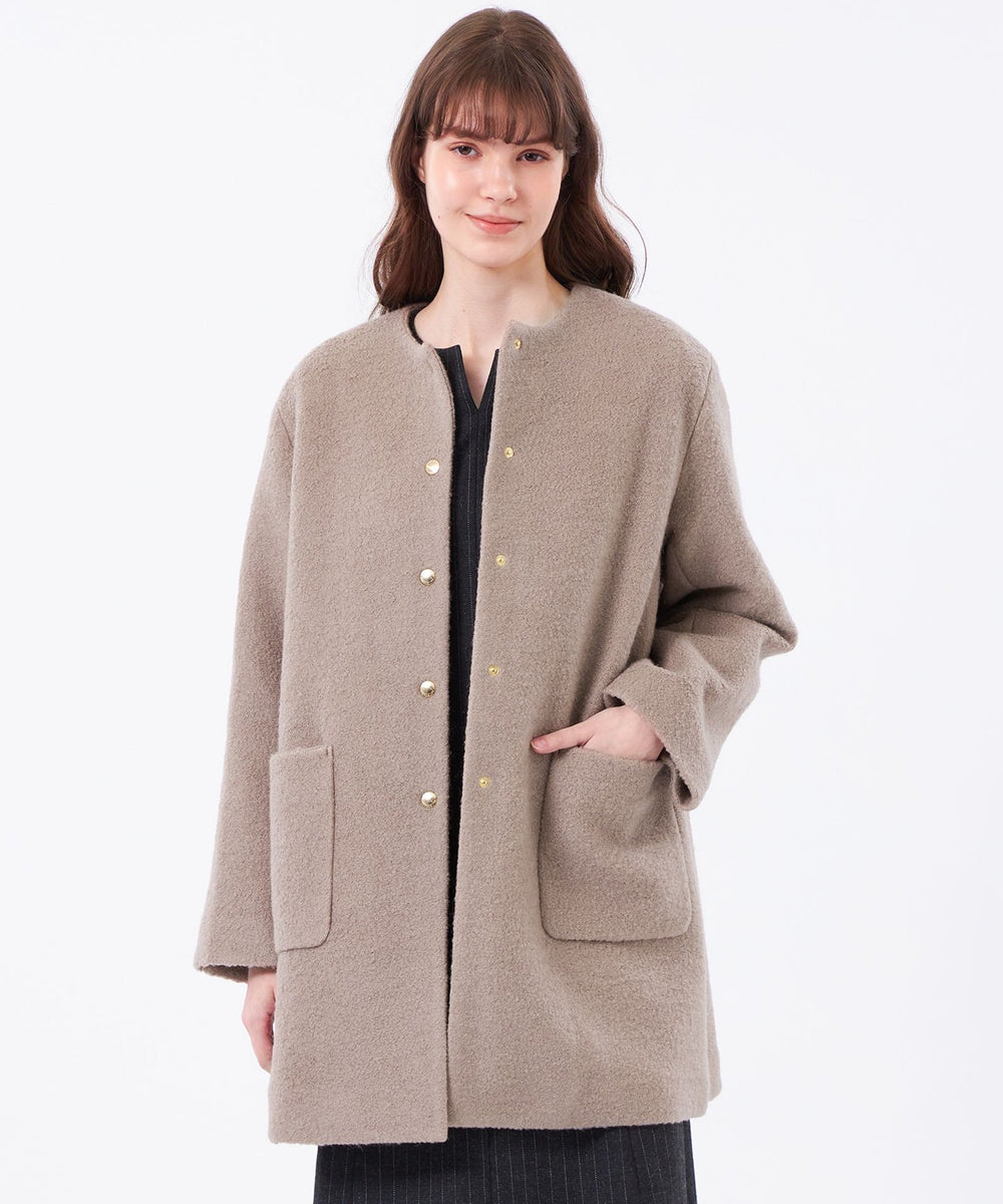 WEB&一部店舗限定】ウールパイルノーカラーコート(コート)｜MACKINTOSH