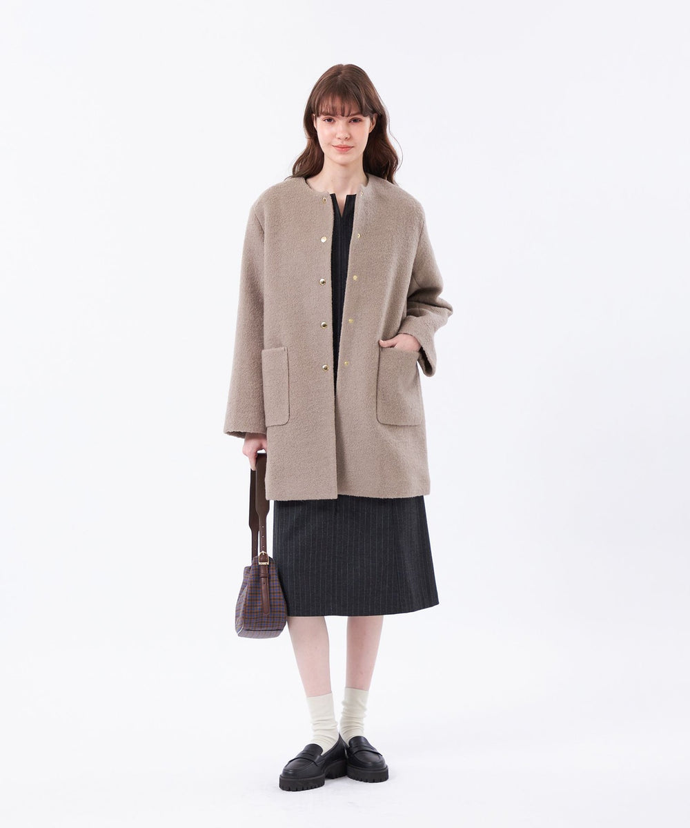 WEB&一部店舗限定】ウールパイルノーカラーコート(コート)｜MACKINTOSH