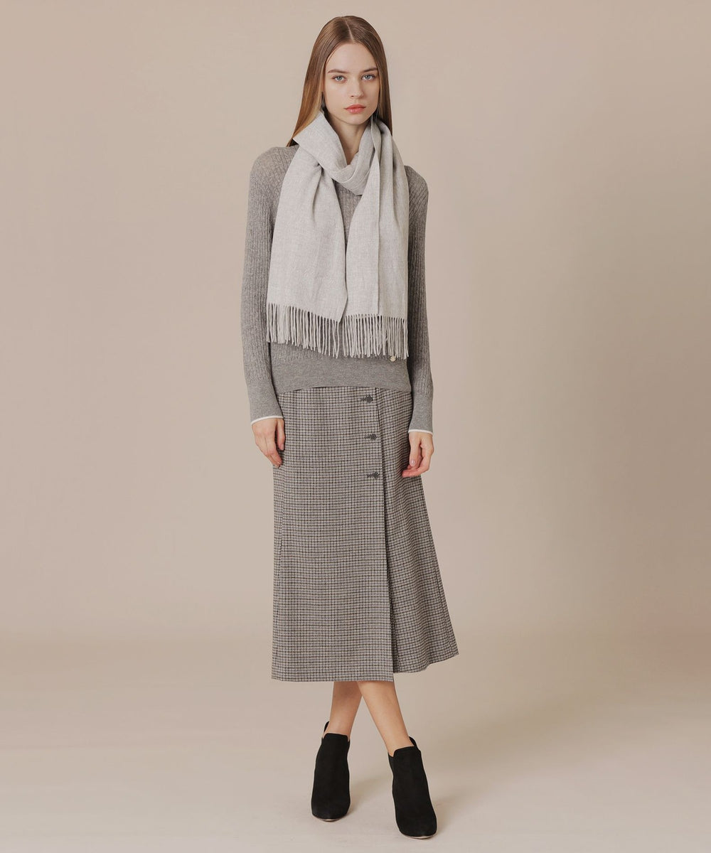 ロゴ刺繍カシミヤストール(マフラー・ストール・スカーフ)｜MACKINTOSH