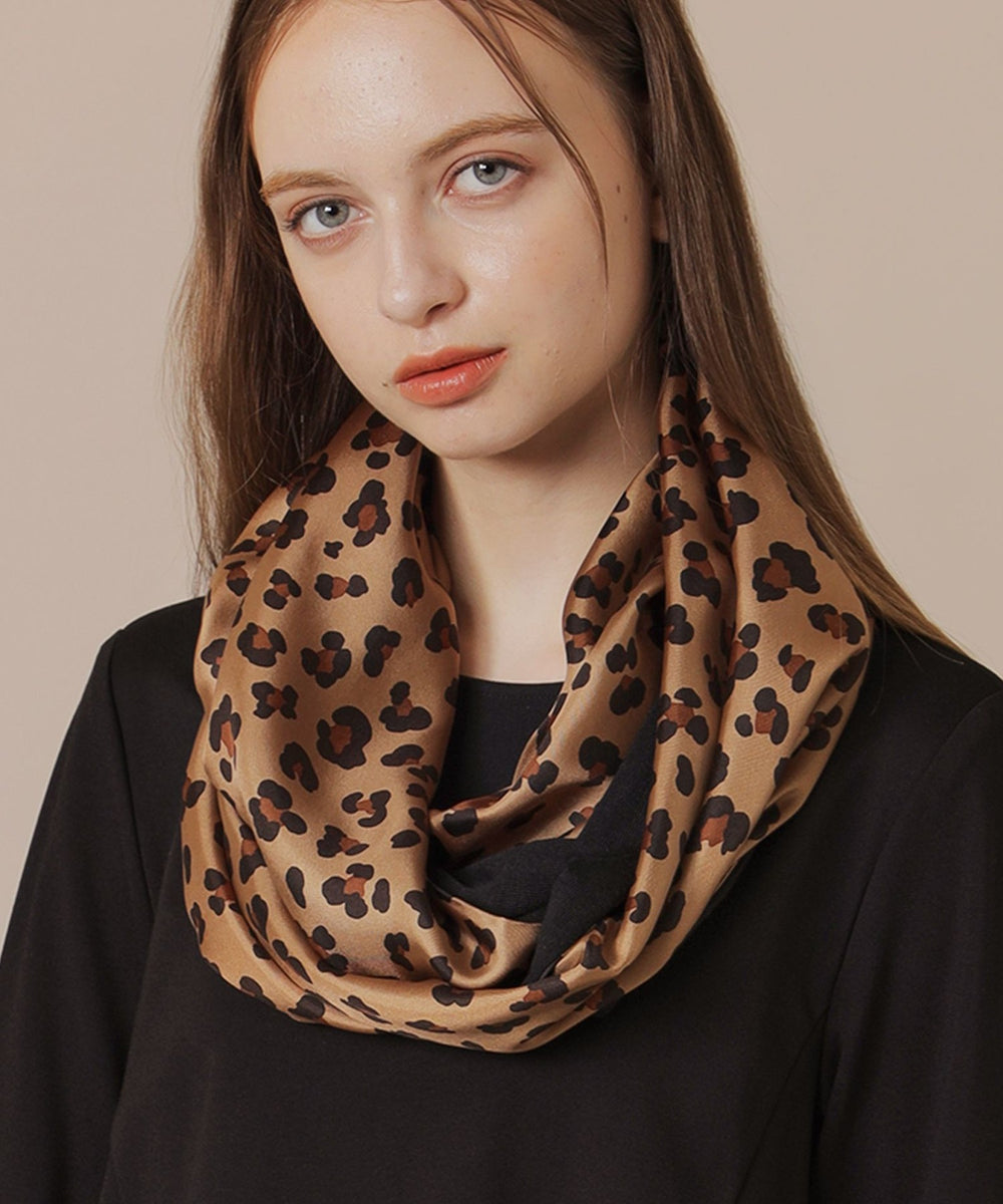 婦人画報掲載】レオパードニットコンビスヌードスカーフ(マフラー