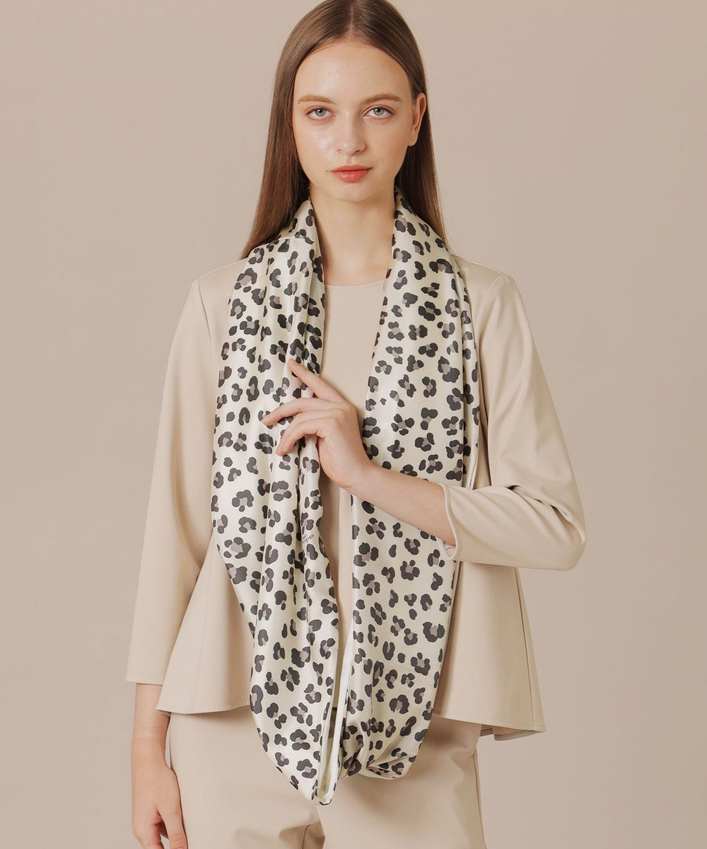 婦人画報掲載】レオパードニットコンビスヌードスカーフ(マフラー
