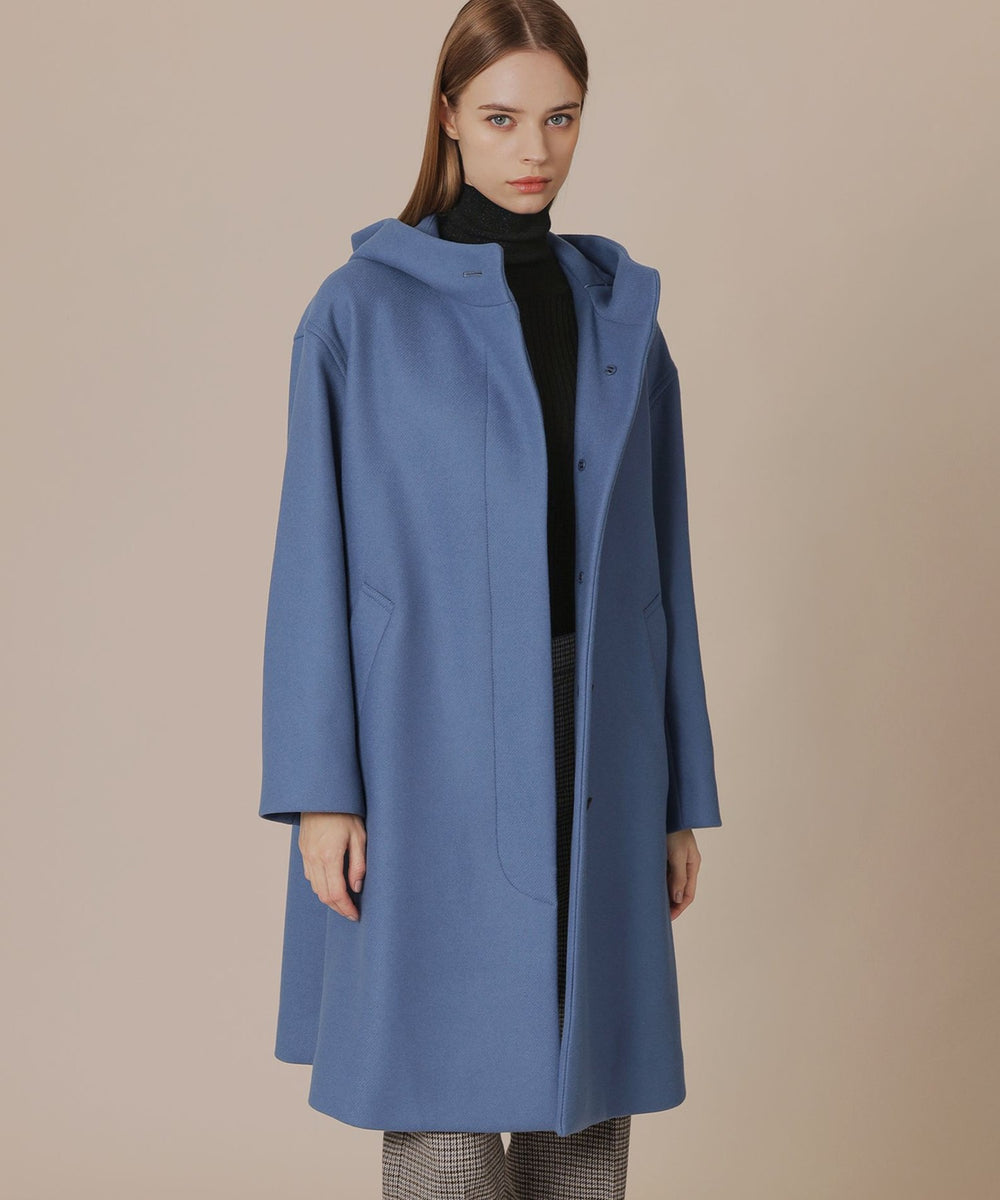 CHRYSTON/クリストン】ウールダブルクロスメルトンフーデットコート