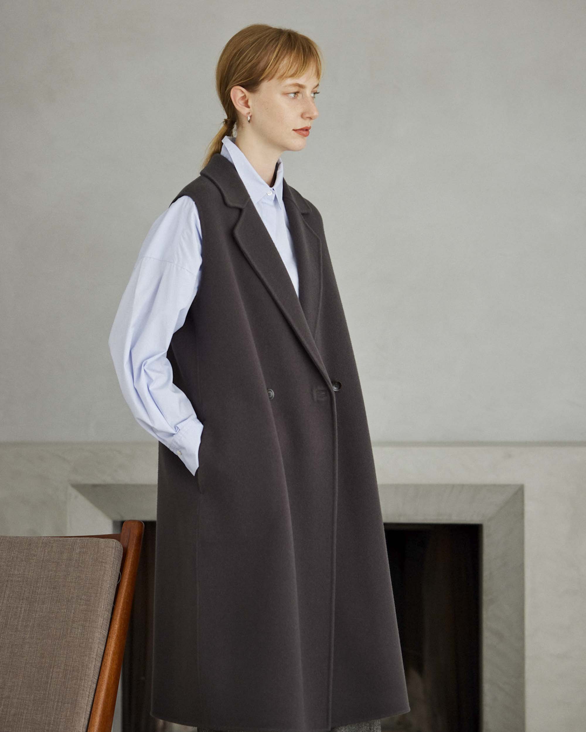 ウールリバーロングジレ - SOÉJU online store｜上質な大人の女性の