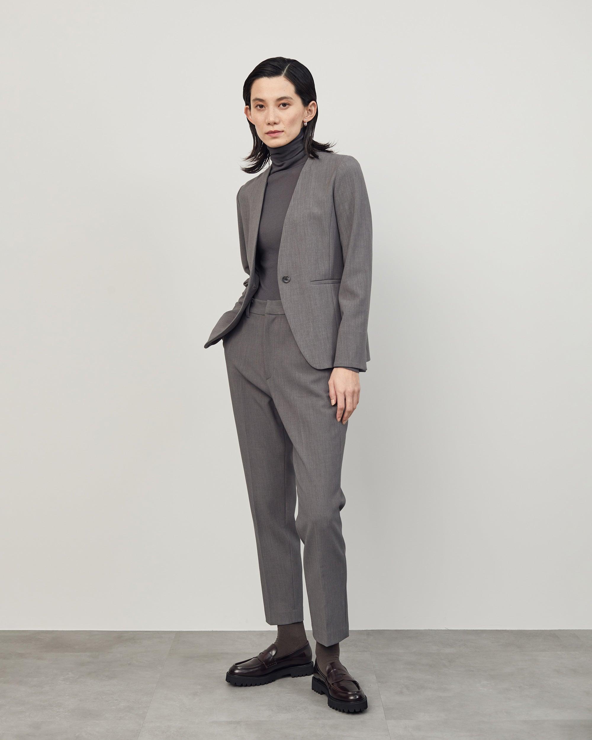 ウールライクノーカラージャケット - SOÉJU online store｜上質な大人