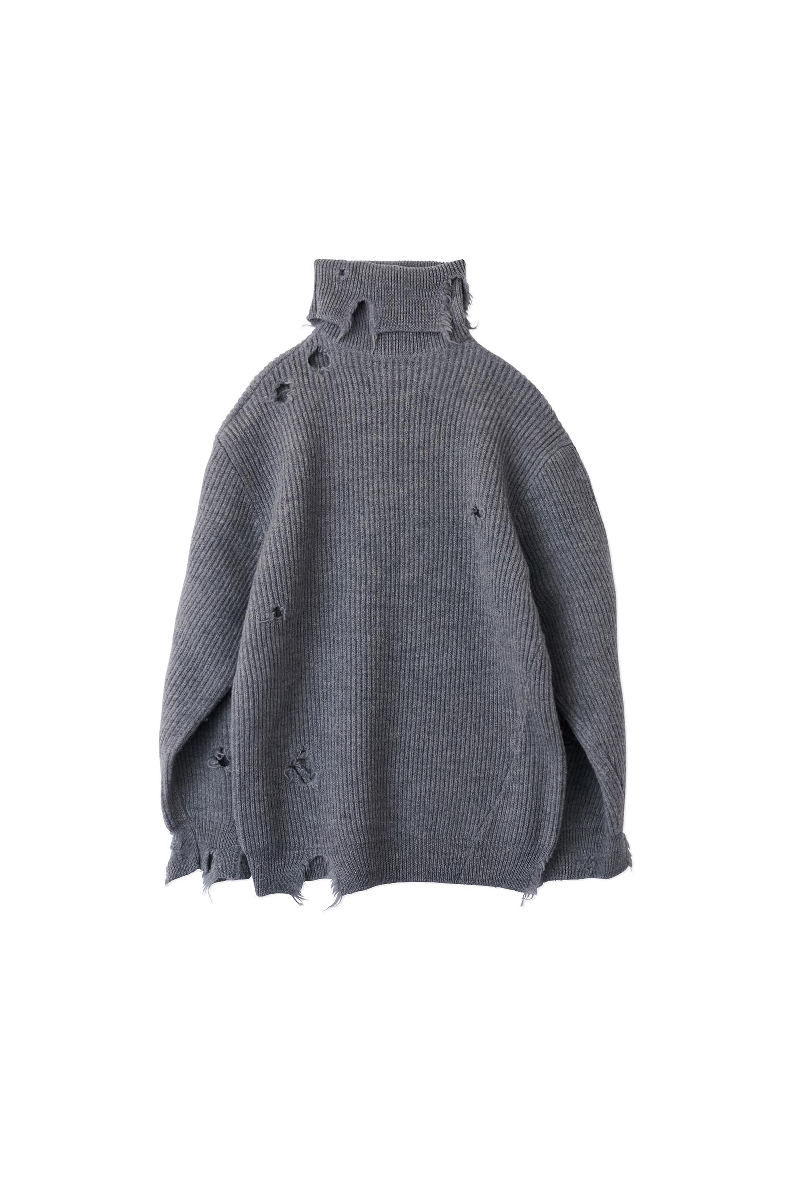 HED MAYNER / DESTROYED TURTLENECK RIB SWEATER – carol ONLINE STORE