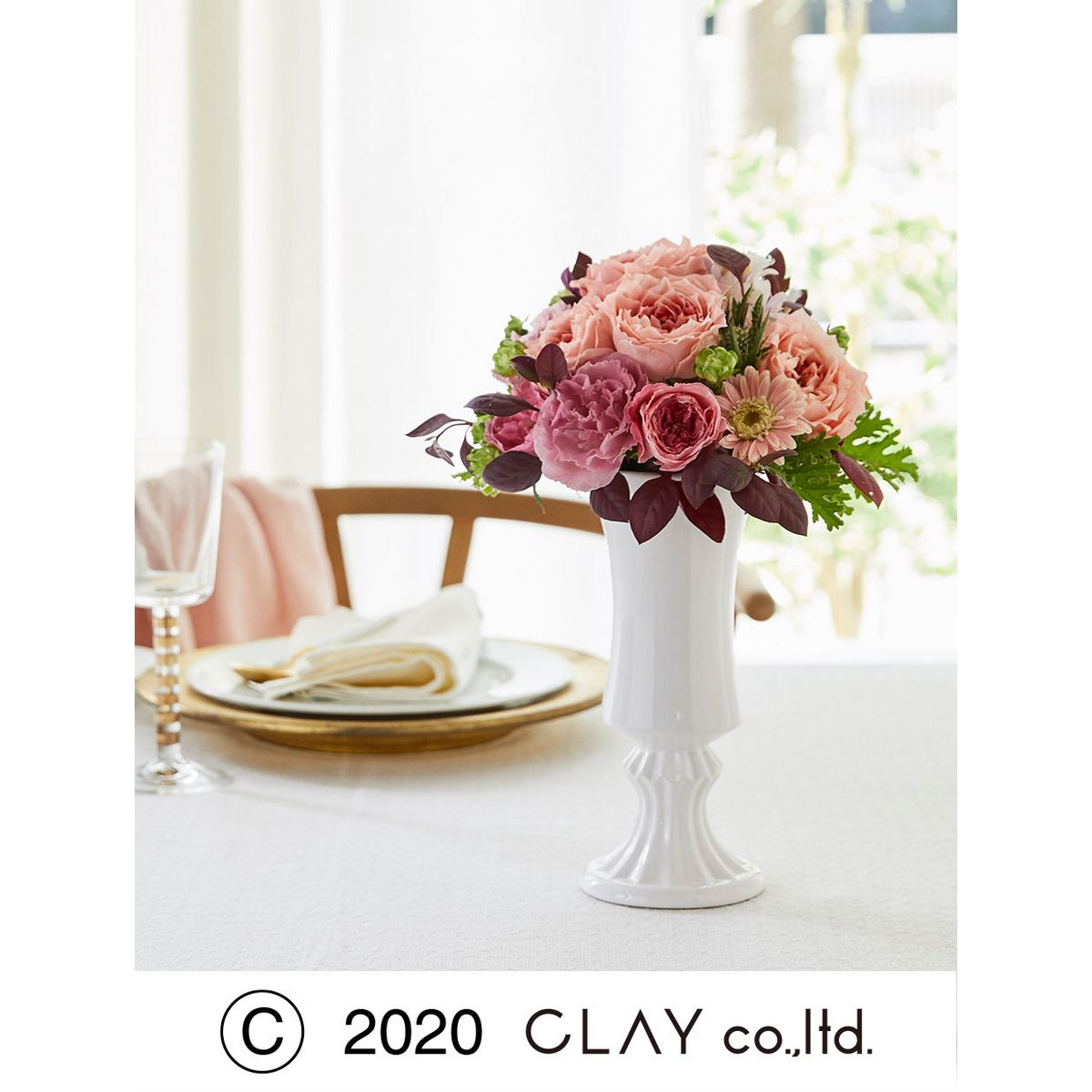 即日☆クレイ/Renee 6.5φ16H WHITE/326-233-100 - 花材通販はなどんや