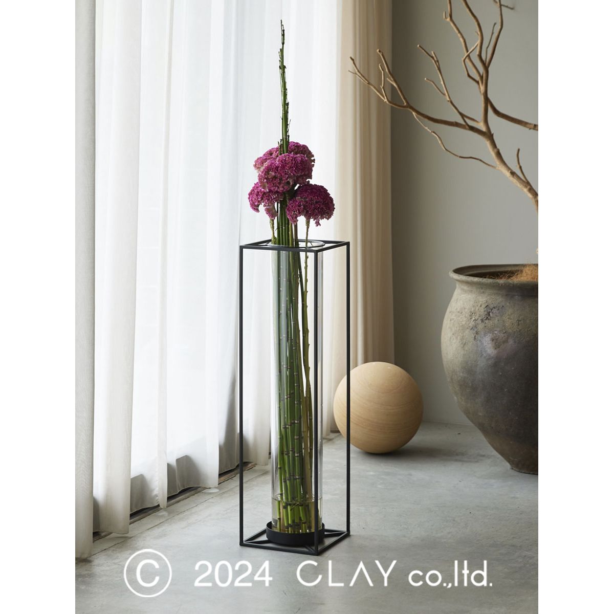 クレイ/Frame for Cylinder19□60H BLACK/530-051-802 - 花材通販は