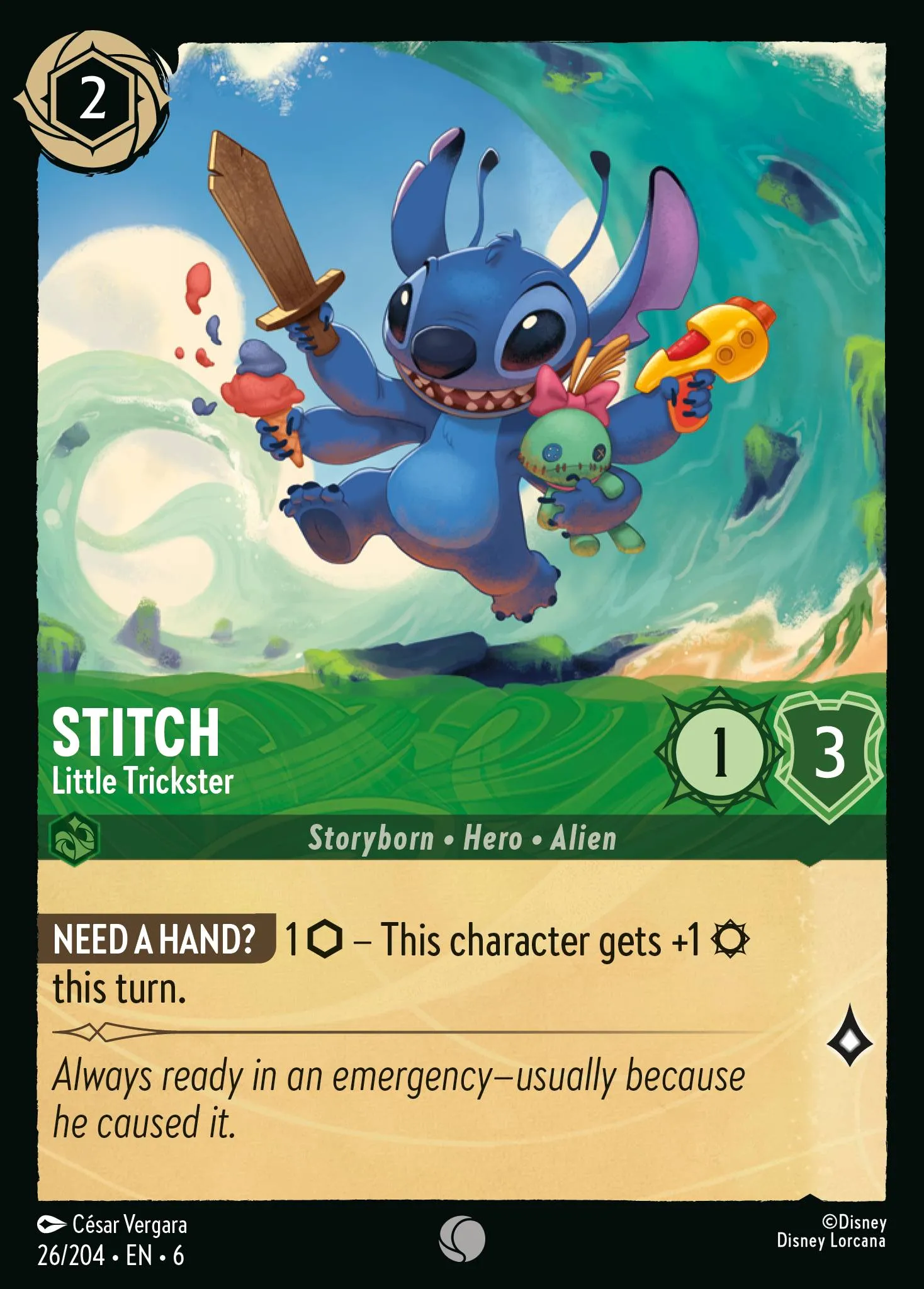 006-026 Stitch - Little Trickster Lorcana Card | Disney Lorcana
