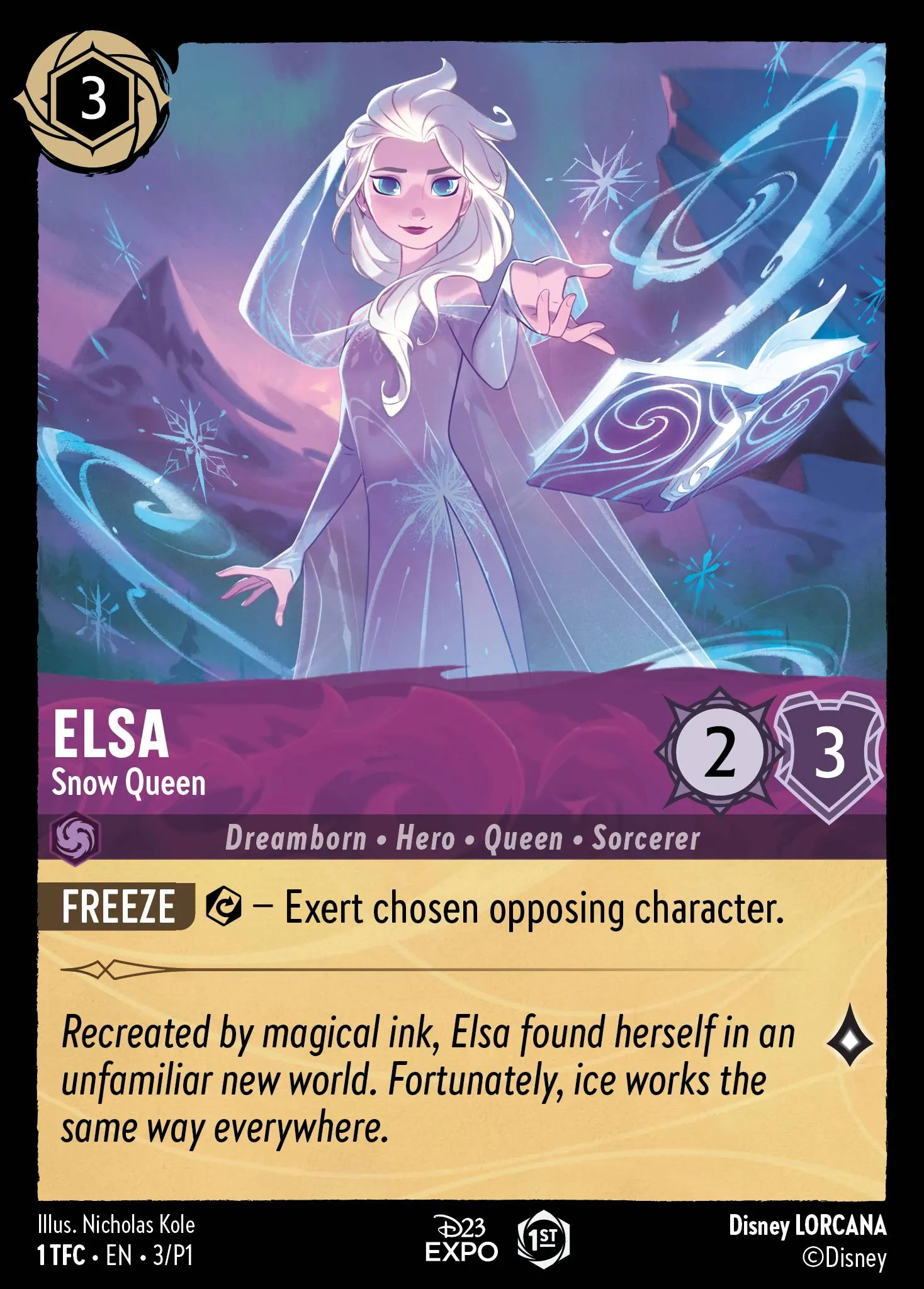 P1-003 Elsa - Snow Queen Lorcana Card | Disney Lorcana