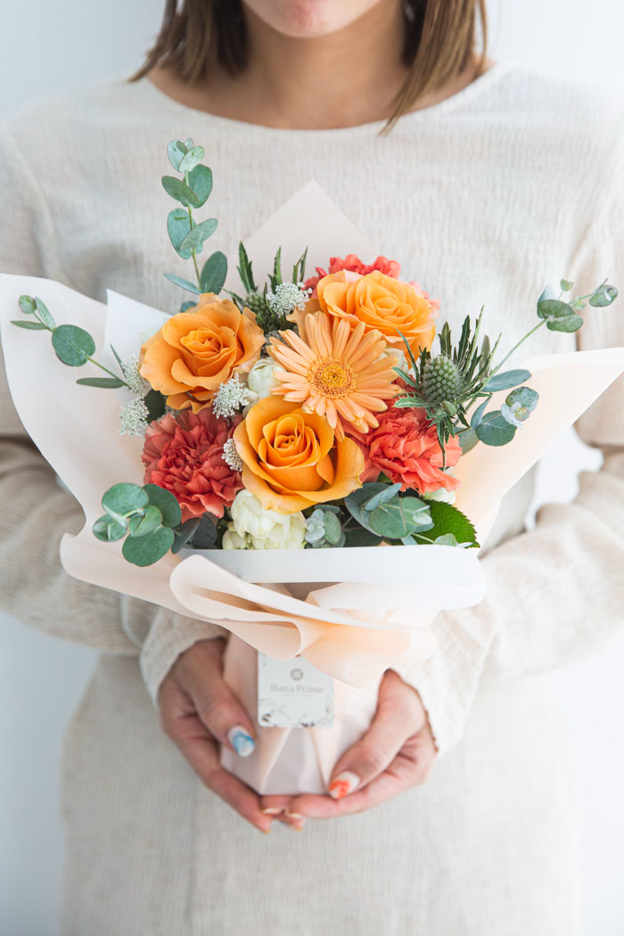 そのまま飾れるブーケ #852 size:80 ORN｜HanaPrime（ハナプライム）