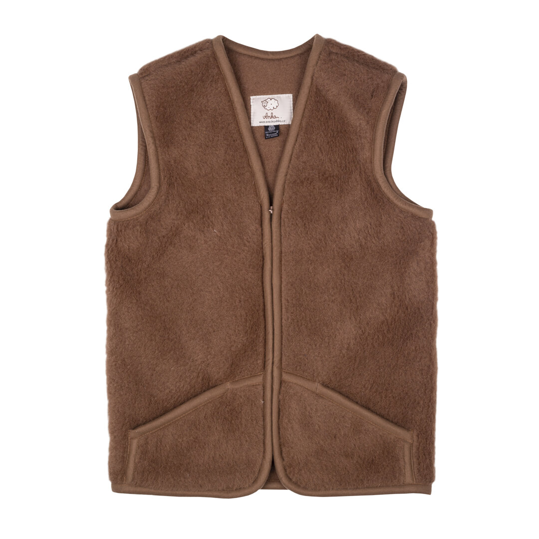 Wool Vest Brown - Woolville.com