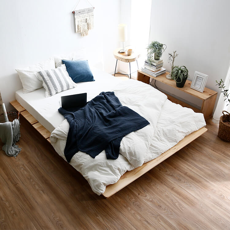 幅160][ダブル] ベッドフレーム すのこ ロータイプ 天然木 | 【公式