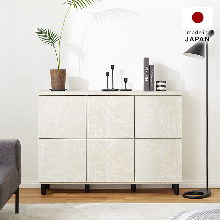 大理石柄がおしゃれなリビングボード（幅110） | 【公式】LOWYA(ロウヤ