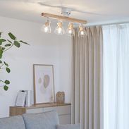 LEDシーリング・スポットライト（4灯：ブラウン/ナチュラル）木製