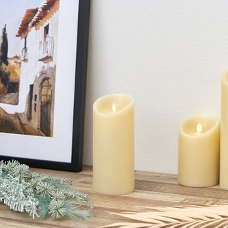 LEDキャンドル タイマー機能付 リモコン付 ルミナラピラー LUMINARA