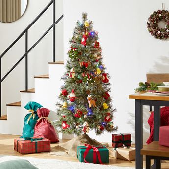 150cm] クリスマスツリー 手作りオーナメントセット LEDライト付き