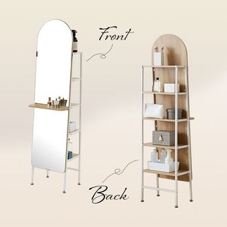 アーチ型全身鏡 自立式 収納付き [幅40.5] | 【公式】LOWYA(ロウヤ