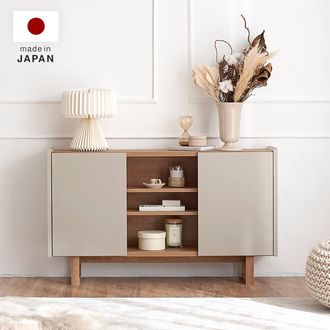 シャビーナチュラルとグレージュがおしゃれなサイドボード[幅120