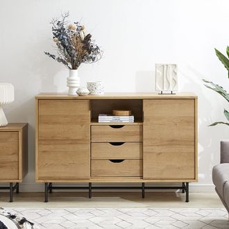 サイドボード[幅120] キャビネット 収納棚 木製 3段 オープンラック