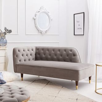 幅149] ソファ 2人掛けソファ カウチソファ ベルベット調 天然木