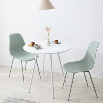 ダイニングテーブルセット 2人掛け（3点） 丸テーブル コンパクト [幅