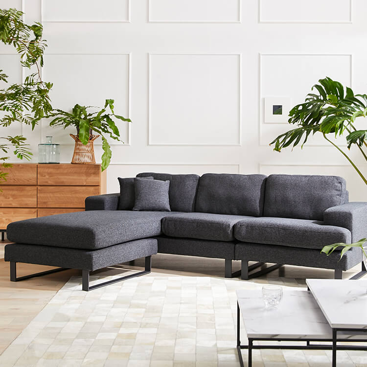 幅222] カウチソファー 3人掛け 合皮 ファブリック L字 | 【公式