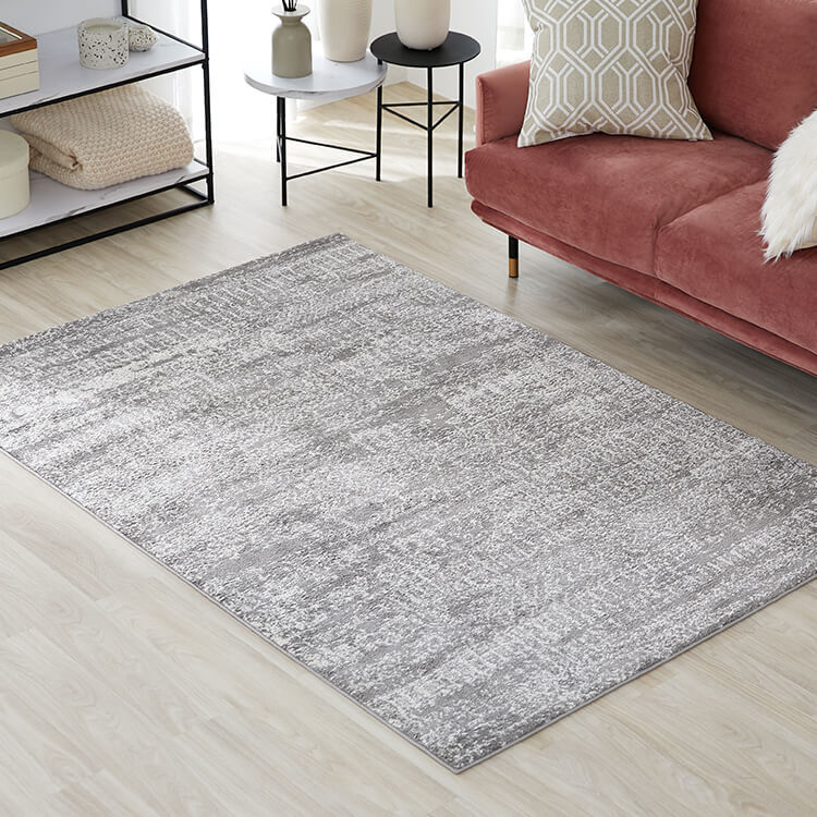 ヴィンテージラグマット（1.5畳：グレー/ブルー）ミックスカラー[130