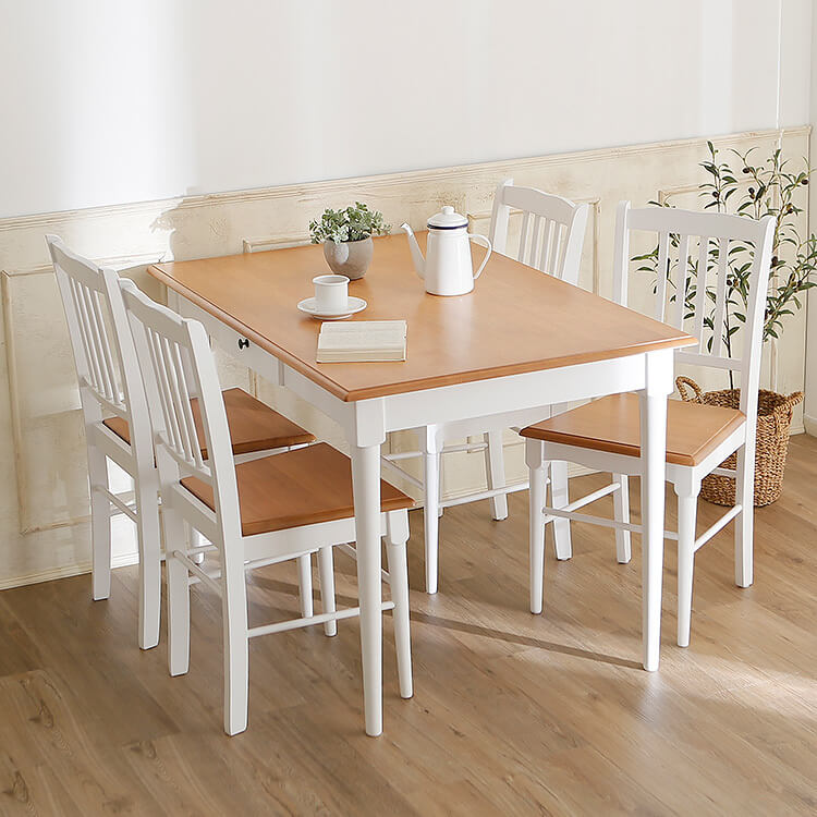 フレンチカントリー ダイニングテーブル 姫家具 天然木 ラバーウッド