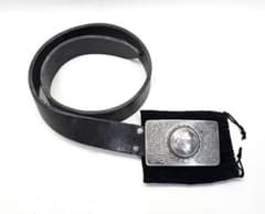 希少品 ビッグツイン 純銀シルバー製 バックルと本革ベルト BIGTWIN