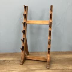 A-2 昭和レトロ 木製 包丁スタンド マガジンラック アンティーク調 6段