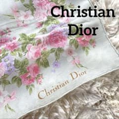 Christian Dior ディオール スカーフ 花柄 ピンク×グレー - メルカリ