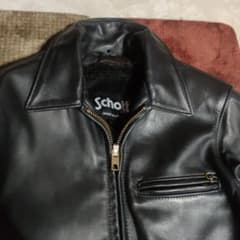 美品 別注希少モデル 短丈ゴールドジップ 643E Schott 襟付34 - メルカリ