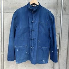 french vintage china jacket インディゴ ブルー - メルカリ