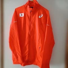 ASICS オレンジ ウィンドブレーカー L。 日本代表 - メルカリ