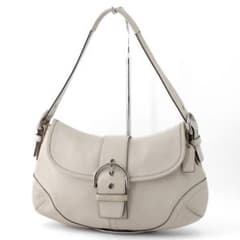A105【美品】COACH／コーチ ソーホー ワンショルダーバッグ レザー 白