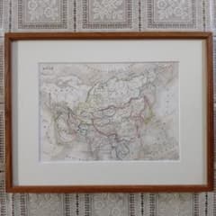 アレクサンドル・ヴュイユマン 銅版画『オリジナル アジア古地図』1850