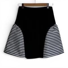 ボーダーズアットバルコニー ボーダーウールスカート カシミヤ混 38