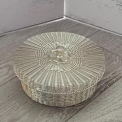 銀座和光 WAKO 銀仕上げ 小物入れ シルバー バスケット カゴ 蓋つき