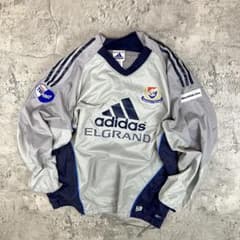 00s adidas 横浜F・マリノス 長袖ピステトップ 日本製 古着 企業ロゴ