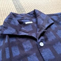 SOWBOW 開襟シャツ 久留米絣 濃紺 ワンピースカラー サイズ4 - メルカリ