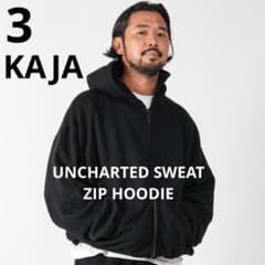 KAJA スウェット ジップ フーディー パーカー デニム ダウン OVY