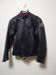 クシタニ シングル ライダース レザー ジャケット ワッペン ブラック