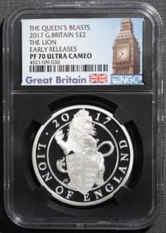 2017 クイーンズビースト ライオン NGC PF70UC 2ポンド 銀貨 - メルカリ