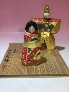 12398 奈良 一刀彫 雛人形 立雛 南部 山脇利精 金彩 木彫 美品 - メルカリ